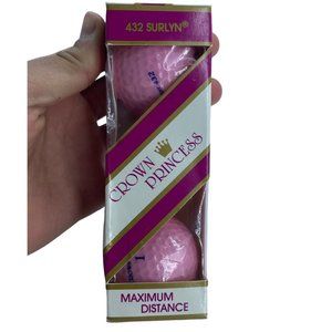 Vtg Crown Princess Knight Golf Balls Pink 432 Surlyn Maximum Distance Woman Game